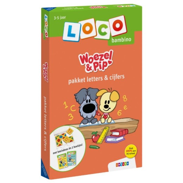 Loco bambino Woezel & Pip pakket letters & cijfers. Paperback
