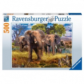 Vergroot Ravensburger Puzzel Olifantenfamilie (500) Ravensburger Puzzel Olifantenfamilie (500)