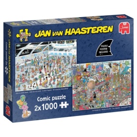 Jumbo puzzel Jan van Haasteren ruimte en film 2x1000