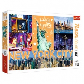 Vergroot Puzzel Trefl Neon New York (1000) Puzzel Trefl Neon New York (1000)
