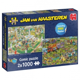Vergroot Jan Van Haasteren Puzzel BBQ + Food Market 2x1000 Stukjes Jan Van Haasteren Puzzel BBQ + Food Market 2x1000 Stukjes