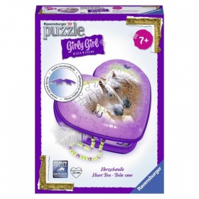 Vergroot Ravensburger Puzzel 3D Hartendoosje Paarden Ravensburger Puzzel 3D Hartendoosje Paarden