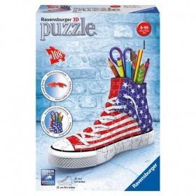Vergroot Ravensburger Puzzel 3D Sneaker American Print Ravensburger Puzzel 3D Sneaker American Print