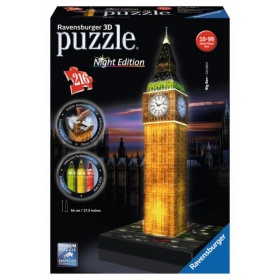Vergroot Ravensburger 3D Puzzel Big Ben bij nacht (216) Ravensburger 3D Puzzel Big Ben bij nacht (216)