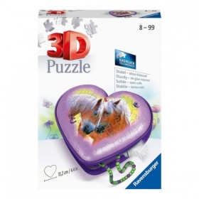 Vergroot Ravensburger Puzzel 3D Hartendoosje Paarden Ravensburger Puzzel 3D Hartendoosje Paarden