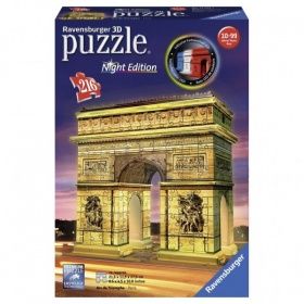 Vergroot Ravensburger Puzzel 3D Arc De Triomphe Night Edition Ravensburger Puzzel 3D Arc De Triomphe Night Edition