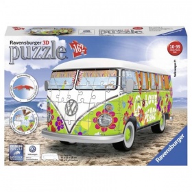 Vergroot Ravensburger Puzzel 3D Volkswagen T1 Hippie Style (162) Ravensburger Puzzel 3D Volkswagen T1 Hippie Style (162)