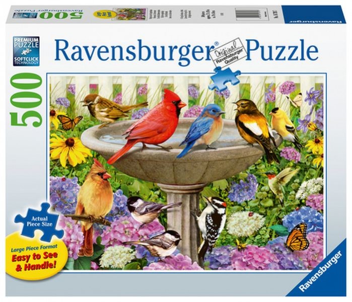 Ravensburger Puzzel Het Vogelbad (500 Stukjes Extra Groot)