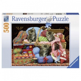 Vergroot Ravensburger Puzzel Wollige Katjes (500) Ravensburger Puzzel Wollige Katjes (500)