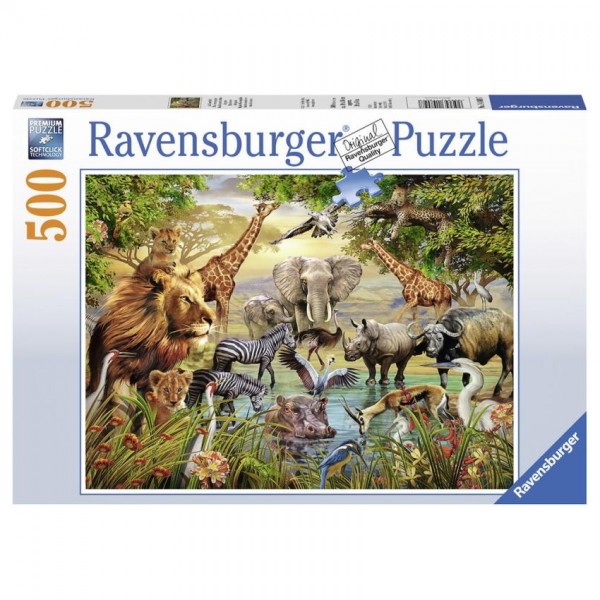 Ravensburger puzzel Prachtige dierendrinkplaats (500)
