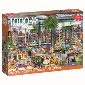 Vergroot Jumbo Puzzel Amsterdam Flower Market (1000) Jumbo Puzzel Amsterdam Flower Market (1000)