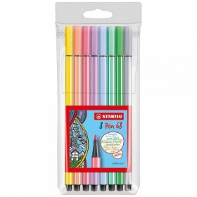 Stabilo Pen 68 Etui 8 Stuks Pastel