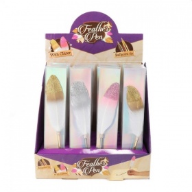 Vergroot Pen met Veer Glitter Pen met Veer Glitter