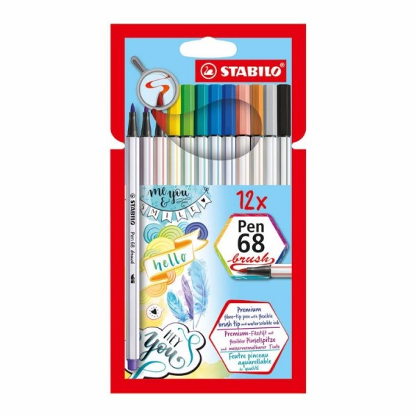 Brushstift Stabilo 568-12-21 blister à 12 stuks assorti