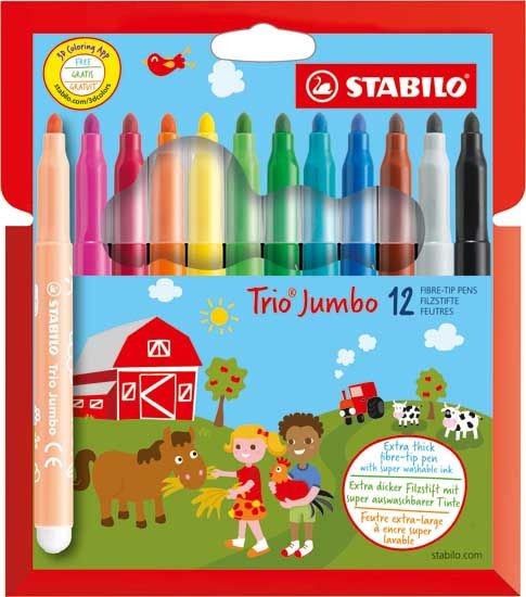 Stabilo Jumbo Viltstiften 12 Stuks
