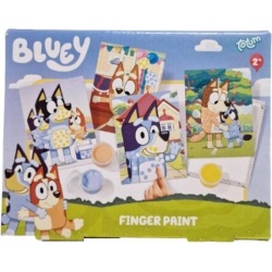 Bluey Vingerverf Set, 4 Kleuren, 5 Sheets