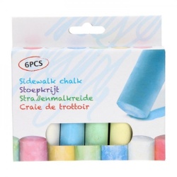 Stoepkrijt jumbo 6 kleuren in doos
