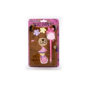 Vergroot Dream Pop Fluffy Dagboek Capibara Met Pompompen Dream Pop Fluffy Dagboek Capibara Met Pompompen
