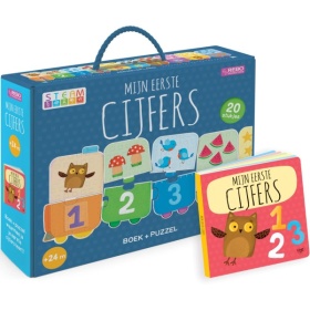 Vergroot Mijn Eerste Cijfers Puzzeltrein + Boek Mijn Eerste Cijfers Puzzeltrein + Boek