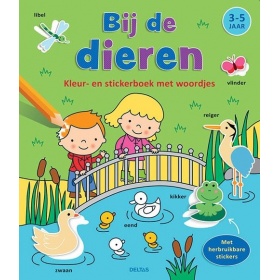 Boek Kleur- en Stickerboek Bij de Dieren (3-5 jaar)