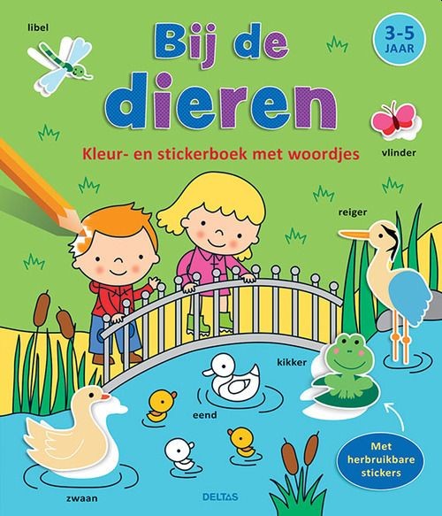 Boek Kleur- en Stickerboek Bij de Dieren (3-5 jaar)