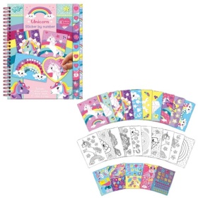 Vergroot Totum sticker by number boek unicorn Totum sticker by number boek unicorn