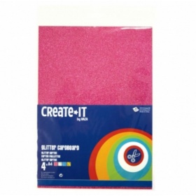 Vergroot Create-It Glitterkarton A4 4 Kleuren Create-It Glitterkarton A4 4 Kleuren