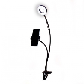Vergroot Selfie Ringlamp Flexibel Met Tafelklem Selfie Ringlamp Flexibel Met Tafelklem