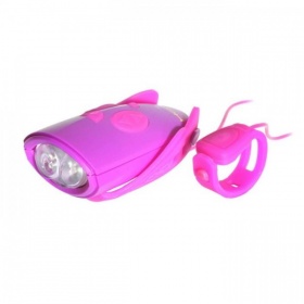 Vergroot Fiets Verlichting met geluid Paars/Roze Fiets Verlichting met geluid Paars/Roze