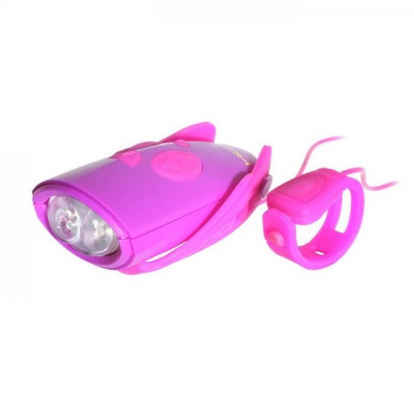 Fiets Verlichting met geluid Paars/Roze