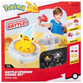 Vergroot Battle Spinner 2 Pack With Stadium Pikachu #1, Mew, Poke Bal Battle Spinner 2 Pack With Stadium Pikachu #1, Mew, Poke Bal