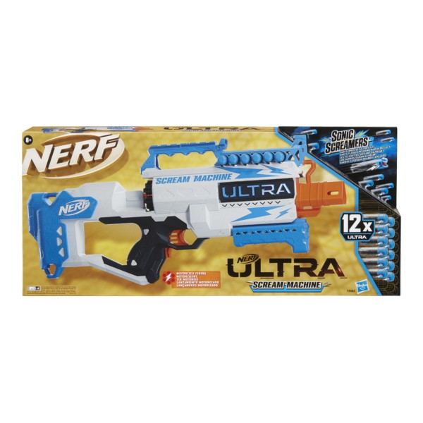 NERF speelgoedpistool Ultra Scream Machine wit-blauw 13 delig