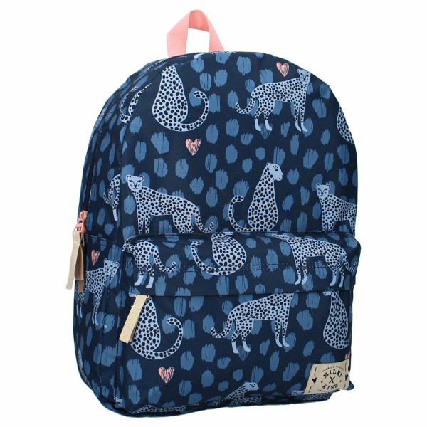 Milky Kiss Clever Girls - Rugzak - Schooltas meisje - Blauw - Panter