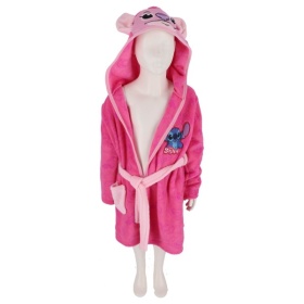 Vergroot Lilo & Stitch Badjas Roze Maat 110-116 Lilo & Stitch Badjas Roze Maat 110-116