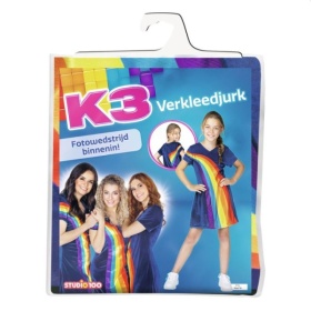 Vergroot K3 Jurk Regenboog Blauw 3-5 Jaar K3 Jurk Regenboog Blauw 3-5 Jaar