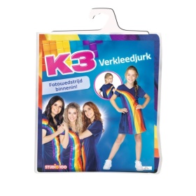 K3 Jurk Regenboog Blauw 6-8 Jaar