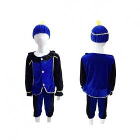 Vergroot Verkleedset Pietenpak Blauw-Zwart 5-7 Jaar Verkleedset Pietenpak Blauw-Zwart 5-7 Jaar