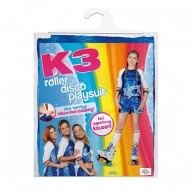Vergroot K3 Outfit Roller Disco Met Regenboogsokken 9-12 Jaar K3 Outfit Roller Disco Met Regenboogsokken 9-12 Jaar