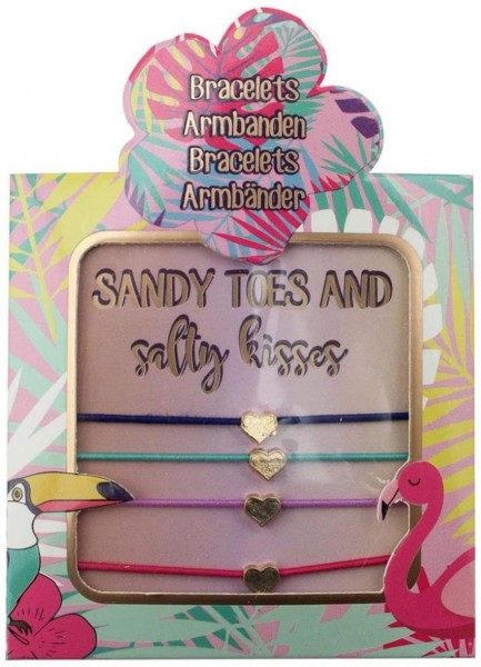Flamingo Armbandjes 5 Stuks met Hartjes Flamingo Armbandjes 5 Stuks met Hartjes