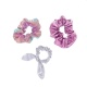 Scrunchie Set Roze-Zilver 3 Stuks