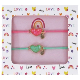 Vergroot Bff Armbandenset Met Glitter Hart Bff Armbandenset Met Glitter Hart