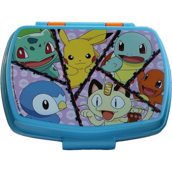 Pokémon broodtrommel junior 17 x 14 cm blauw-oranje