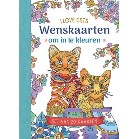 Vergroot Wenskaarten Om In Te Kleuren - I Love Cats Wenskaarten Om In Te Kleuren - I Love Cats