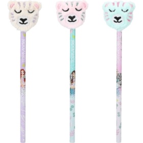 Vergroot Topmodel Potlood Met knuffel Topper Fantasy Tiger Topmodel Potlood Met knuffel Topper Fantasy Tiger