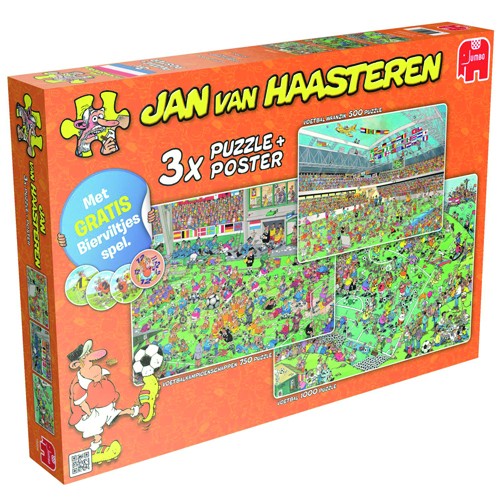 Jumbo puzzel Jan van Haasteren 3 in 1 voetbal (500+750+1000)