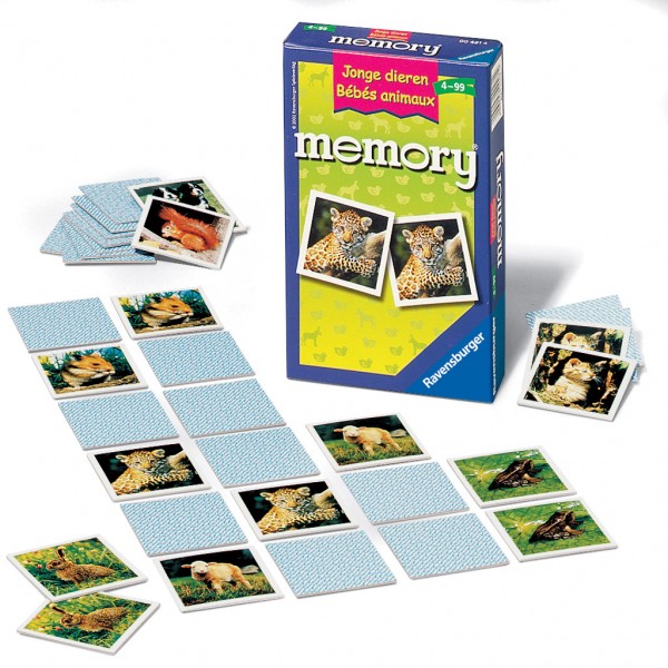 Memory Pocketspel Jonge Dieren