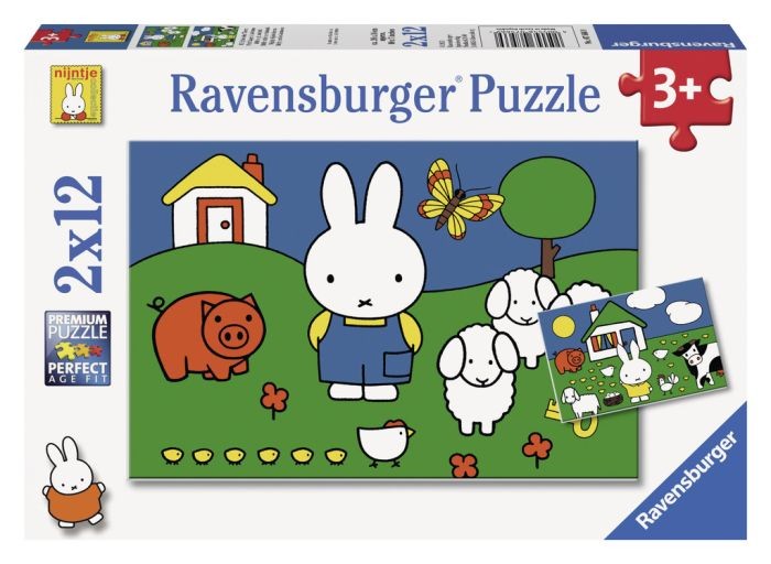 Ravensburger puzzel Nijntje bij de dieren (2x12)
