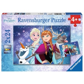 Vergroot Ravensburger Puzzel Frozen – Noorderlichten (2x24) Ravensburger Puzzel Frozen – Noorderlichten (2x24)