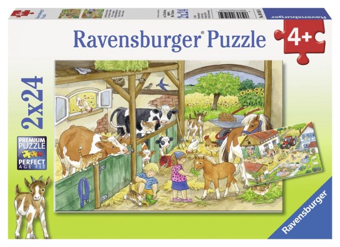 Ravensburger puzzel Vrolijk boerderijleven 2 x 24 stukjes