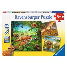 Ravensburger puzzel dieren van de wereld (3x49)